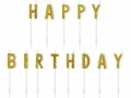 Partydeco Kerze Happy Birthday 2.5 cm, Gold, Detailfarbe: Gold