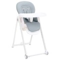 vidaXL Baby-Hochstuhl Hellgrau Aluminium