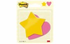 Post-it Notizzettel Stern und Herz, Rosa und Gelb, Breite