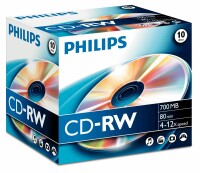 Philips CD-RW Jewel 80 Min./700MB 4651 10 Pcs, Kein