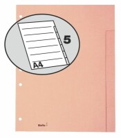 BIELLA Register Karton hellbraun A4 19640500U 5-teilig, blanko
