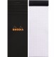 RHODIA    Notizblock schwarz    74x210mm - 82009C    kariert               80 Blatt