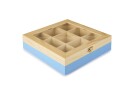 Ibili Teebeutel-Box 9 Fächer, Blau/Braun, Detailfarbe: Blau