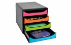 Biella Schubladenbox Big-Box A4+ Schwarz/Mehrfarbig, Anzahl