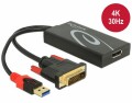 DeLock Adapter 4K, 30HZ DVI-D/USB 2.0 - DisplayPort, Kabeltyp