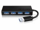 RaidSonic ICY BOX USB-Hub IB-AC6104-B, Stromversorgung: USB, Anzahl