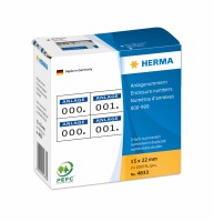 HERMA     HERMA Anlage-Nummern 22x15mm 4833 blau/schwarz, 0-999