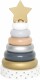 JABADABAD Stapelturm Ring Baby - W7157     grau, gold          11x19x10cm
