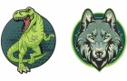 Schneiders Badges Dino + Wolf, 2 Stück, Bewusste Eigenschaften