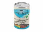 LandFleisch Nassfutter Classic Geflügelherz und Seelachs, 400 g
