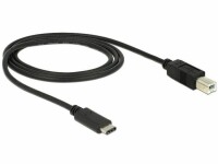 Delock USB 2.0-Kabel  USB C - USB B 1 m - Kabeltyp: Anschlusskabel - Detailfarbe: Schwarz - USB Standard: 2.0 (480 Mbps) - Länge: 1 m - USB Anschluss 2 (Endgerät): USB B - Geschlecht Anschluss 2 (Endgerät): Male (Stecker)