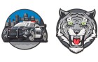 Schneiders Badges Police Car + Tiger, 2 Stück, Bewusste