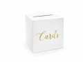 Partydeco Hochzeitsaccessoire Kartenbox Cards 24 x 24, Weiss/Gold