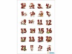 Herma Stickers Adventskalender-Zahlen Lebkuchen Rot/Weiss, 3 Blatt