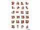 Herma Stickers Adventskalender-Zahlen Lebkuchen Rot/Weiss, 3 Blatt