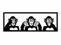 Wallxpert Wanddekoration Monkeys 70 x 25 cm, Motiv: Affe