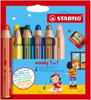 STABILO Farbstifte Woody 3 in 1 8806-2 6 Farben
