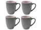 Bitz Kaffeetasse 300 ml, 4 Stück, Grau/Pink, Material: Steinzeug