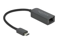 DeLock Netzwerk-Adapter USB-C ? RJ45 2.5Gbps schwarz, kompakt