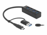 DeLock USB-Hub 3.0 Typ-C, Stromversorgung: USB, Anzahl Ports: 4