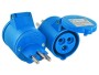 Elektromaterial Adapterstecker T23 auf CEE16/3, Detailfarbe: Blau