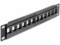 DeLock Patchpanel Keystone 12-Port 10" Rack, Montage: 10" Rack