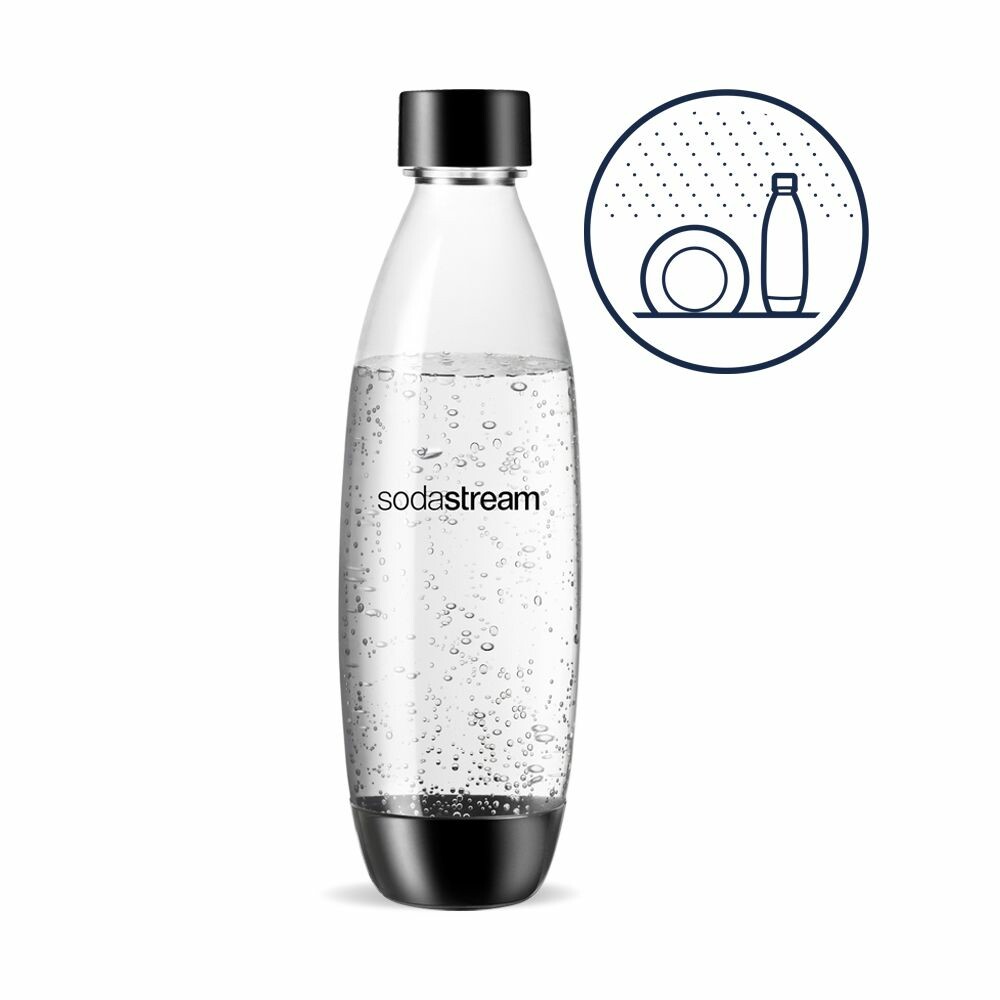 Sodastream - Bouteille d'eau réutilisable en plastique à gazéifier (1L,  sans BPA, passe au lave-vaisselle, couleur noire) : : Cuisine et  Maison