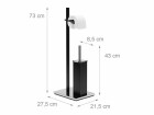 relaxdays Toilettengarnitur Schwarz, Breite: 21.5 cm, Höhe: 73 cm