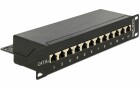 DeLock Netzwerkpanel 12 Port 10" Cat.6A LSA Schwarz, Detailfarbe