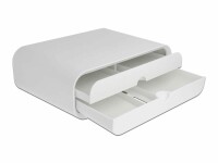 DeLock - Monitor stand with drawers - white