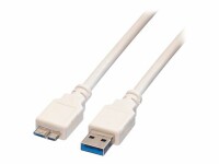 VALUE USB 3.2 Gen 1 Kabel, A ST - Micro B ST, wei?, 2 m