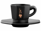 Bialetti Espressotasse 80 ml, 4 Stück, Schwarz, Material: Porzellan