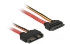 DeLock Slim-SATA-Kabel rot, Verlängerung 30 cm, Datenanschluss