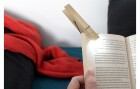 Kikkerland Leselicht Wäscheklammer Buche, Stromversorgung
