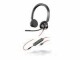 Poly Headset Blackwire 3325 USB-A, Klinke, Schwarz, Microsoft