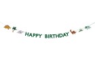 Partydeco Girlande Happy Birthday Dino 3 m, Mehrfarbig, Materialtyp
