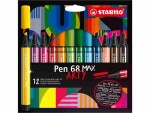 STABILO Fasermaler Pen 68 MAX ARTY 12er Etui, Verpackungseinheit