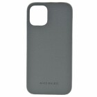 Mike Galeli iPhone 12 mini Hard-Cover aus Echtleder, grau