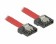 DeLock SATA3-Kabel, 10cm, rot, clip, flexibel