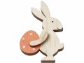 HobbyFun Mini-Tier Hase mit Ei 7 cm, Detailfarbe: Nature