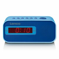 Lenco Radio Wecker CR-205BU blau FM, Doppel Alarm und