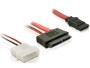 DeLock Micro-SATA-Kabel rot, Molex Strom, 30 cm, Datenanschluss