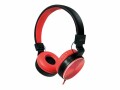 LogiLink Stereo Kopfhörer, faltbar, schwarz/rot