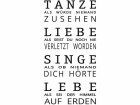 Trenddeko Wanddekoration Tanze liebe singe lebe 70 x 140