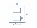 DeLock Easy 45 Modulblende 2x Rechteck-Ausschnitt 5 Stück