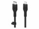 BELKIN FLEX LIGHTNING/USB-C CBL FAST C SILICONE CABLE SUPPORTS