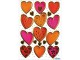 Herma Stickers 3D-Sticker Herzen mit Goldprägung 38 Stück Mehrfarbig