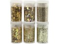 Creativ Company Glitzerset Pailetten Gold, Detailfarbe: Gold, Set: Ja