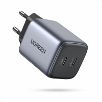 UGREEN USB-C Wallcharger Nexode 90573 Dual,45W,PD GaN, Black, Kein