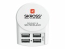 SKROSS USB-Wandladegerät Euro, 4 x USB-A, 24 W, Weiss